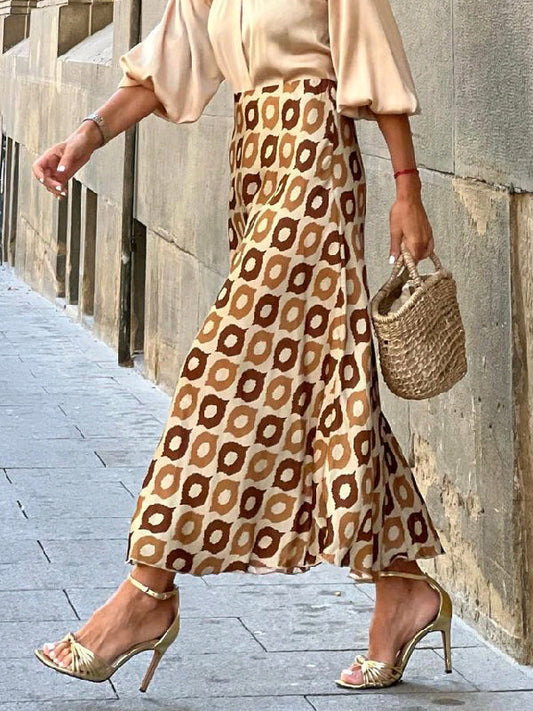 High Waisted Loose Polka-Dot Skirts