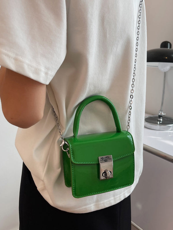 Chains Solid Color Crossbody Handbags