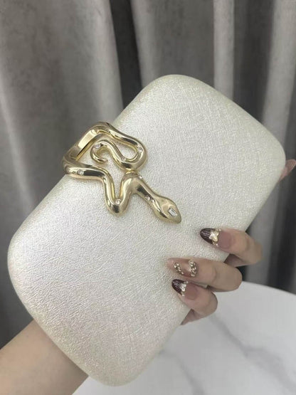 Irregularity Chains Lock Shiny Crossbody Bags Evening Bags Clutches
