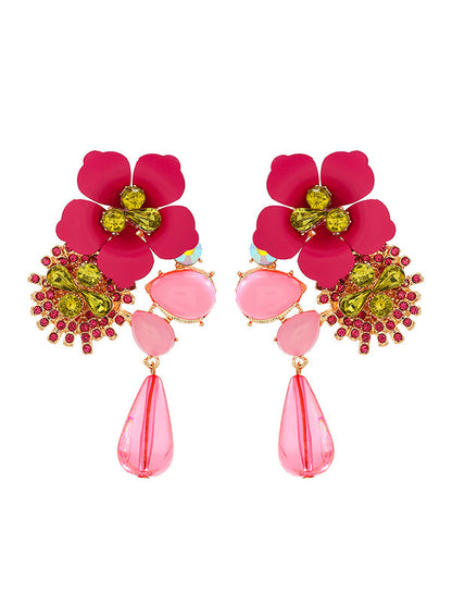 Flower Shape Drop Earrings