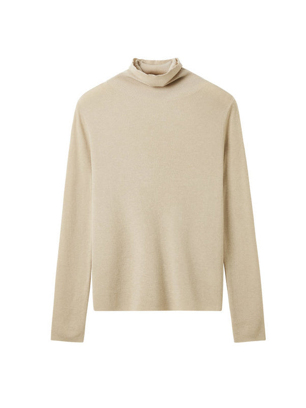 Long Sleeves Skinny Solid Color High-Neck Knitwear Pullovers Sweater Tops