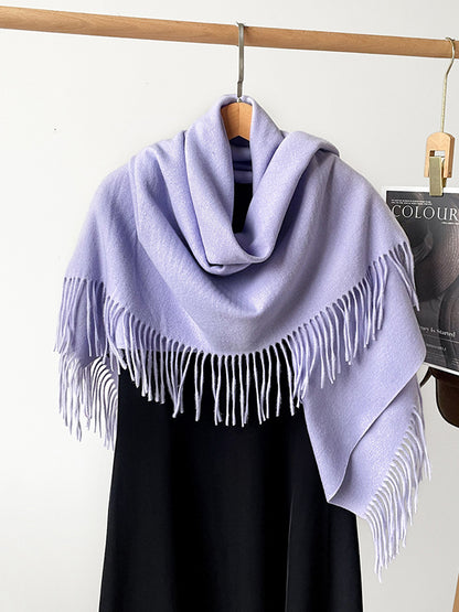Solid Color Tasseled Shawl&Scarf