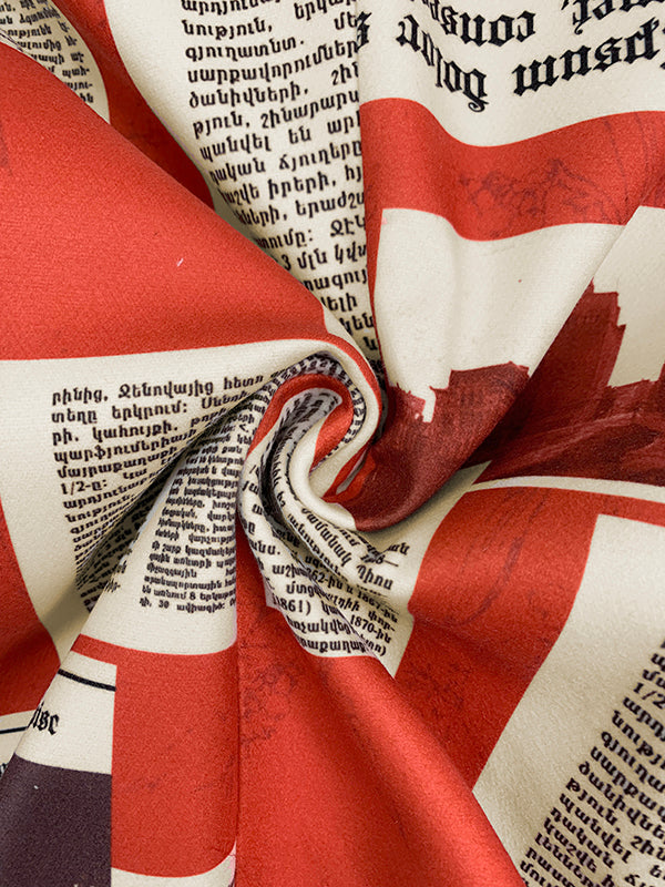 Long Sleeves Loose Buttoned Newspaper Print Pockets Split-Joint Notched Collar Blazer Outerwear