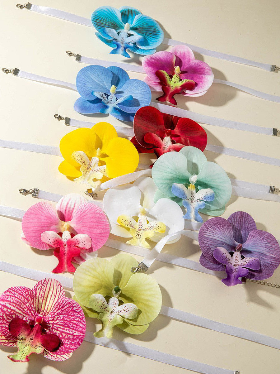 Three-Dimensional Flower Solid Color Flower Shape Necklaces Accessories