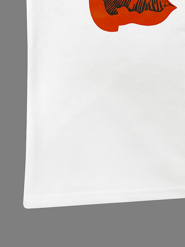 Flared Sleeves Long Sleeves Flower Print Round-neck T-Shirts Tops