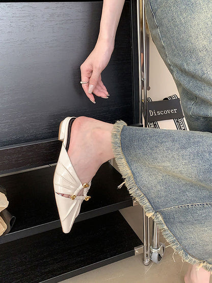 Hollow Pointed-Toe Split-Joint Sandals Slippers&Mules