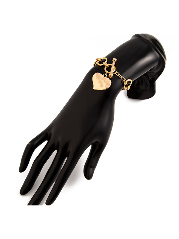 Normcore Chains Geometric Heart Shape Bracelet Accessories