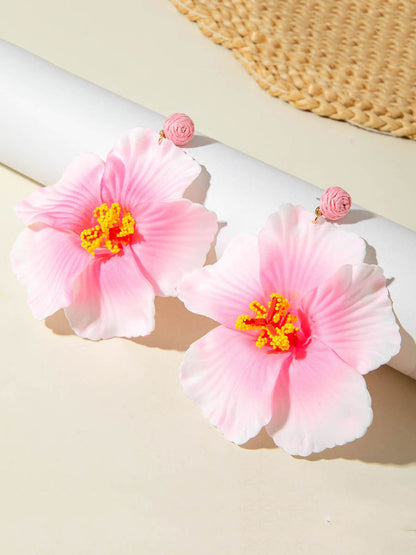Flower Shape Drop Earrings