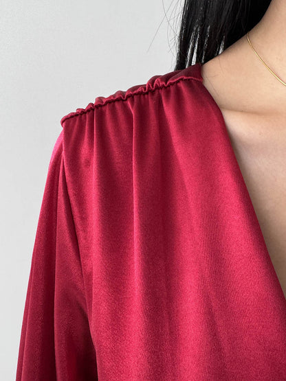 Bodycon Elasticated Waist Solid Color Deep V-Neck Mini Dresses