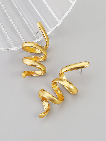 Solid Color Spirality Earrings Accessories