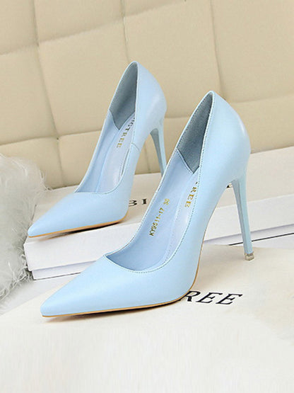 Pointed-Toe Solid Color Pumps