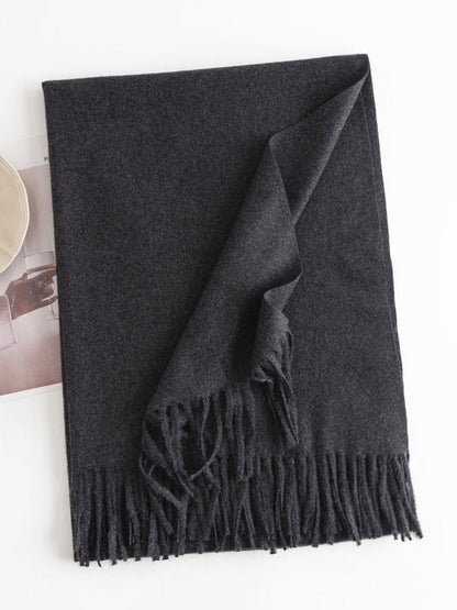 Keep Warm Solid Color Tasseled Shawl&Scarf