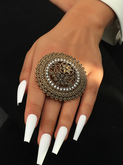 Flower Shape Geometric Hollow Rings Accessories