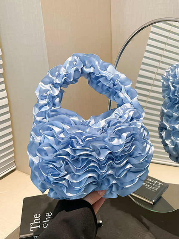 Ruffled Solid Color Mini Bags