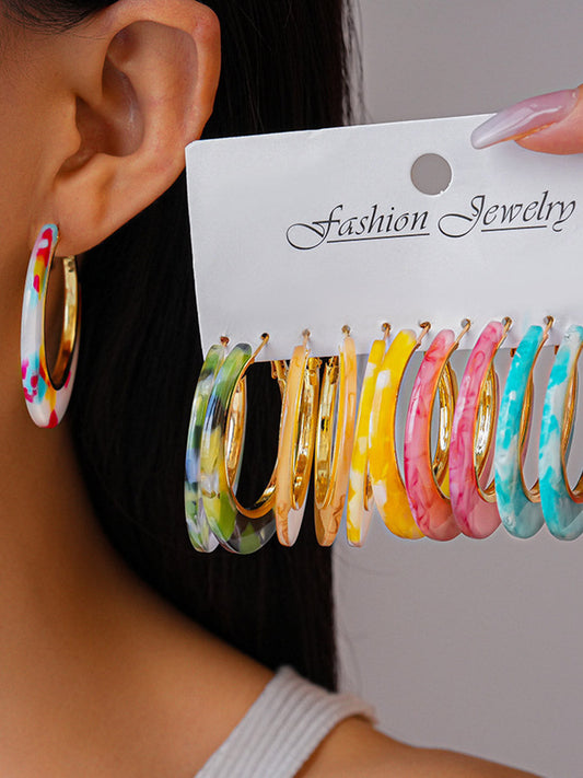 Hoop Tie Dye Earrings Accessories