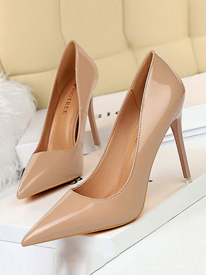 Solid Color Split-Joint Scarpin Salto
