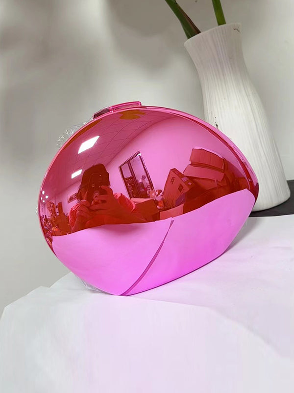 Chains Geometric Solid Color Crossbody Bags Satchels