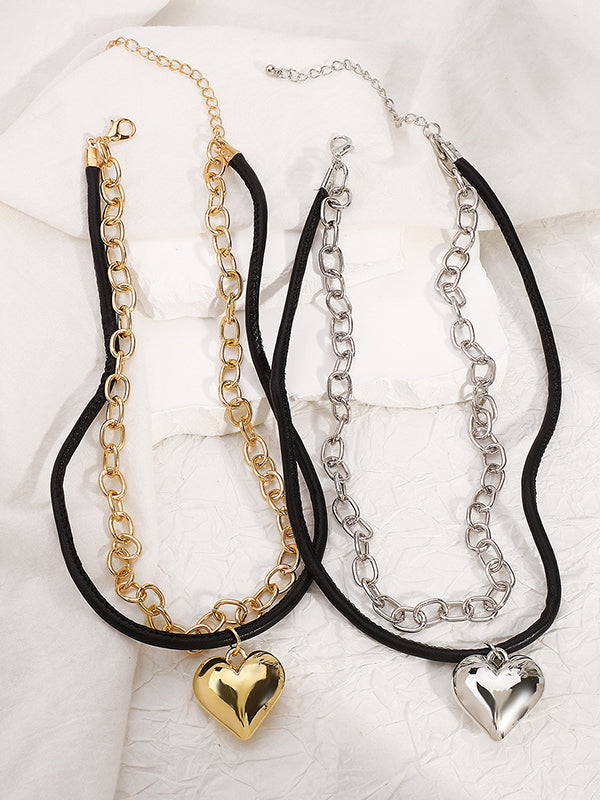 Chains Heart Shape Choker Necklace Necklaces Accessories