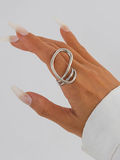Irregularity Geometric Shiny Rings Accessories