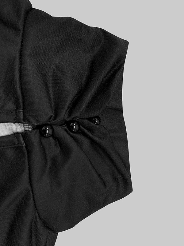 Long Sleeves Loose Asymmetric Floral Printed Split-Joint High Neck T-Shirts