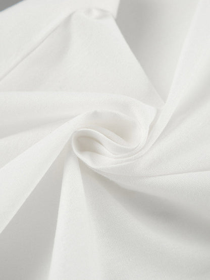 Elasticated Waist High Waisted Pleated Solid Color Split-Joint Pants