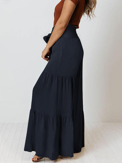 11 Colors Simple High Waisted Solid Color Casual Wide Leg Pants