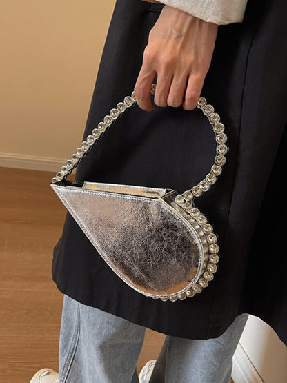 Heart Shape Shiny Split-Joint Bags Bags Accessories Handbags