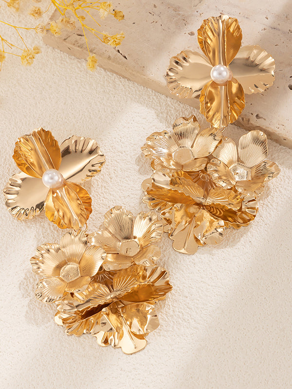 Flower Shape Drop Earrings