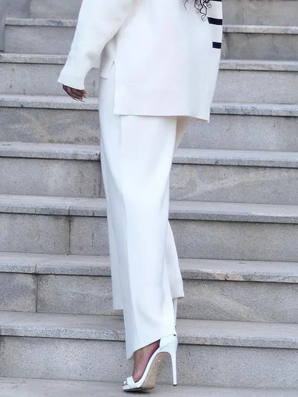 Wide Leg Solid Color Pants Trousers