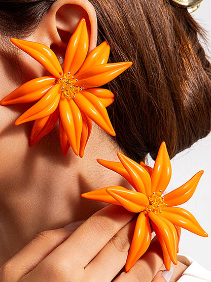 Flower Shape Drop Earrings