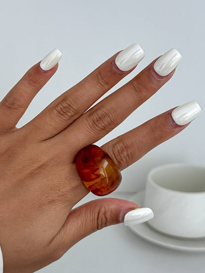 Geometric Shiny Slightly Sheer Rings Accessories