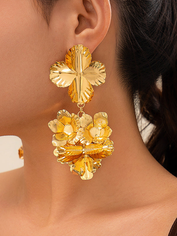 Flower Shape Drop Earrings