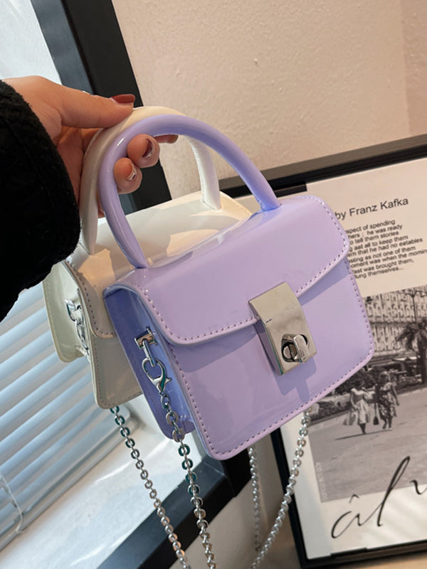 Chains Solid Color Crossbody Handbags