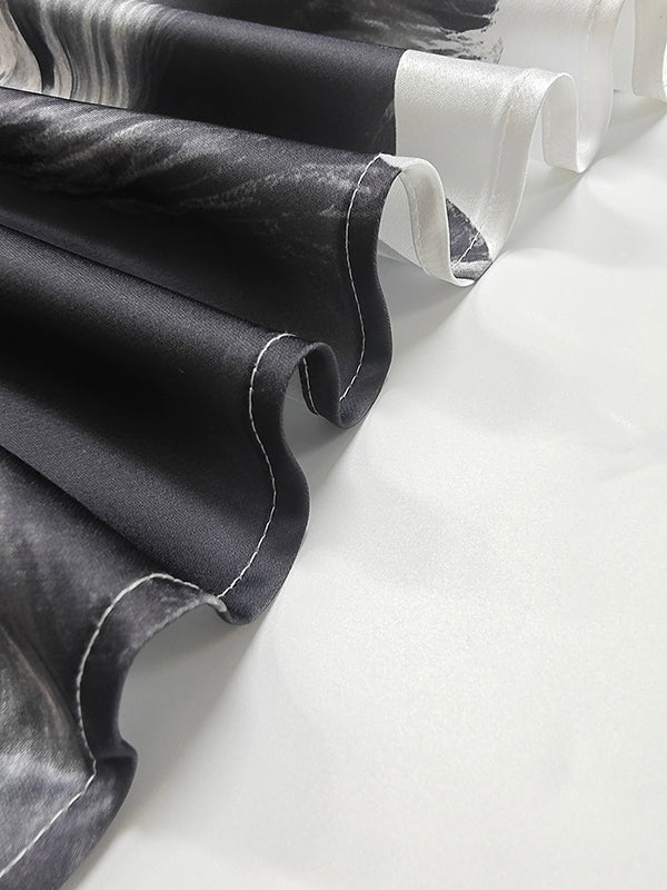 Batwing Sleeves Loose Asymmetric Floral Printed Split-Joint Split-Side One-Shoulder Evening Dresses Maxi Dresses