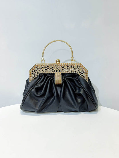 Chains Pleated Rhine Stones Split-Joint Evening Bags & Clutches Handbags