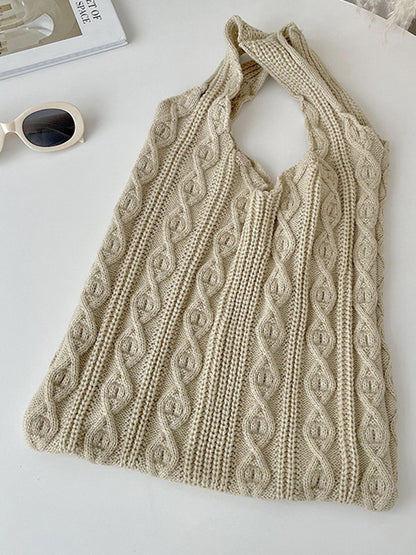 Woven Solid Color Handbags