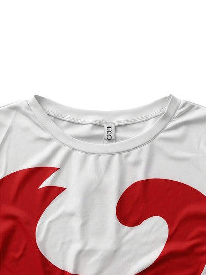 Short Sleeves Contrast Color Printed Round-Neck T-Shirts Tops
