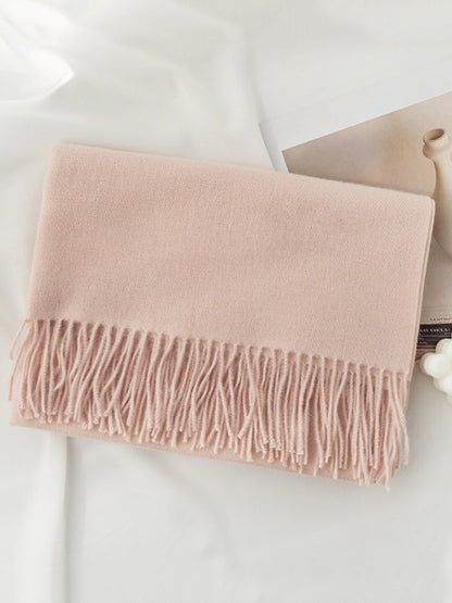 Keep Warm Solid Color Tasseled Shawl&Scarf