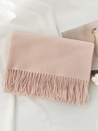 Keep Warm Solid Color Tasseled Shawl&Scarf