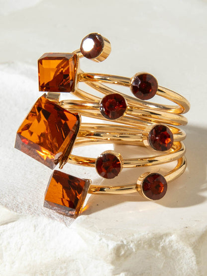 Geometric Rhine Stones Rings Accessories