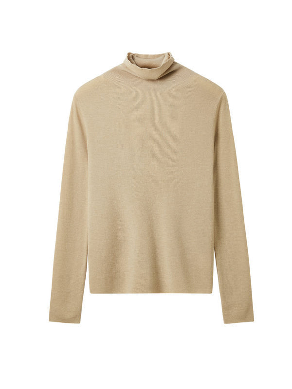 Long Sleeves Skinny Solid Color High-Neck Knitwear Pullovers Sweater Tops