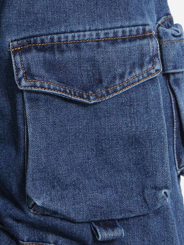 Original Wide Leg Loose Split-Joint With Big Pockets Jean Pants Bottoms