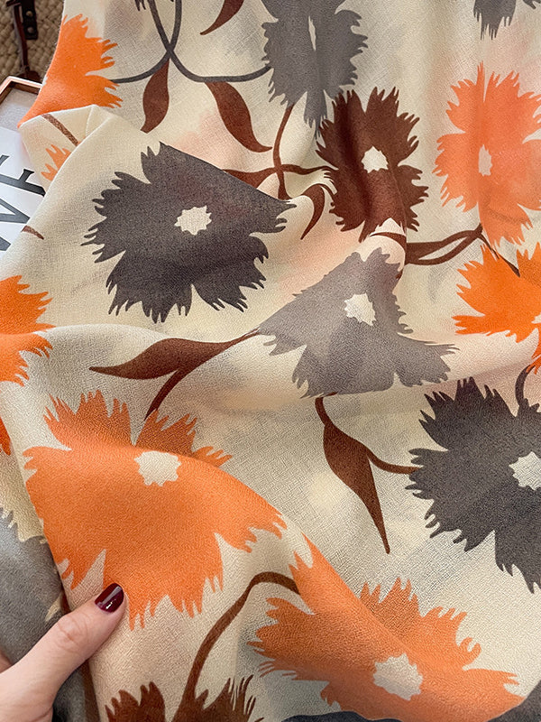 Vintage Floral Printed Shawl&Scarf