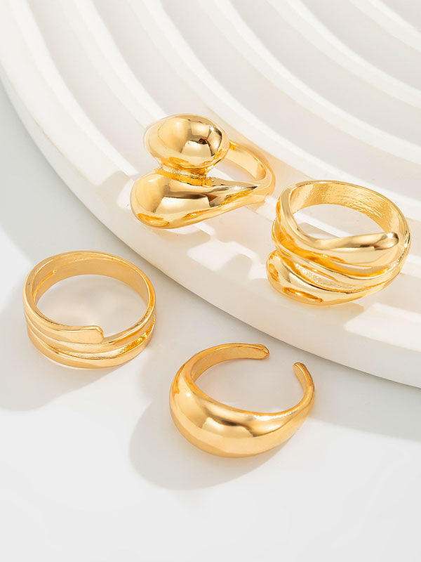 Geometric Solid Color Rings Accessories
