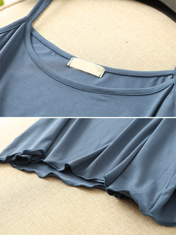 9 Colors Modal Vest&Shorts Loose Two-Piece Sexy Pajamas