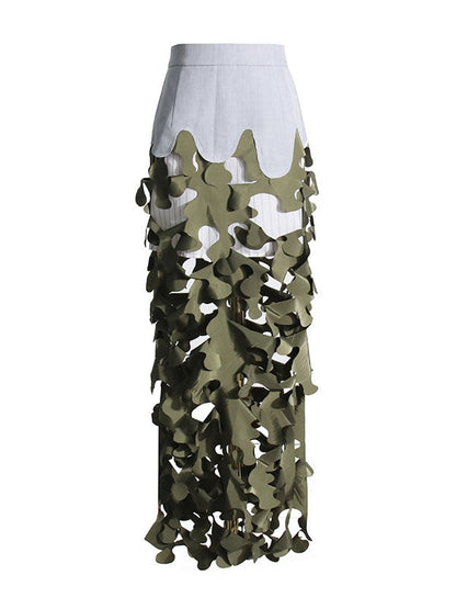 High Waisted Loose Asymmetric Split-Joint Split-Side Zipper Skirts Bottoms