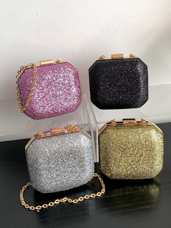 Chains Rhine Stones Crossbody Bags