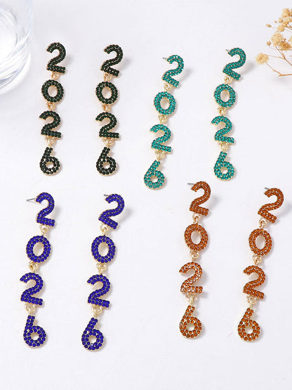 Figure Rhine Stones Shiny Earrings Accessories