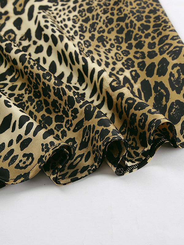 High Waisted Mermaid Leopard Split-Joint Skirts