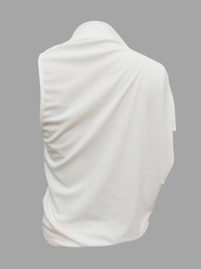 Applique Asymmetric Embroidered Figure Mock Neck Blouses&shirts Tops